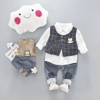 Baby Boy Clothing Sets Male Children Clothes Suits Kid British Style Gentleman Style Vest Coat T Shirt Pants Grid Infant Clothes
Baby Boy Clothing Sets Male Children Clothes Suits Kid British Style Gentleman Style Vest Coat T Shirt Pants Grid Infant Clothes