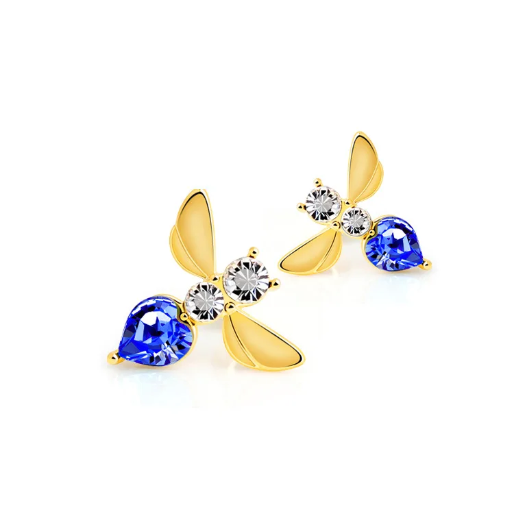 new style Austrian crystal rhinestone gold color bee earring studs female women fashion bee jewelry
new style Austrian crystal rhinestone gold color bee earring studs female women fashion bee jewelry