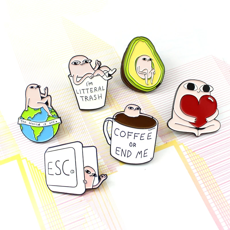 Cartoon Ketnipz Meme Korea Pink Personality Bag Accessories ESA Monster Coffee Or End Me Avocado Pin Brooches For Friends
Cartoon Ketnipz Meme Korea Pink Personality Bag Accessories ESA Monster Coffee Or End Me Avocado Pin Brooches For Friends