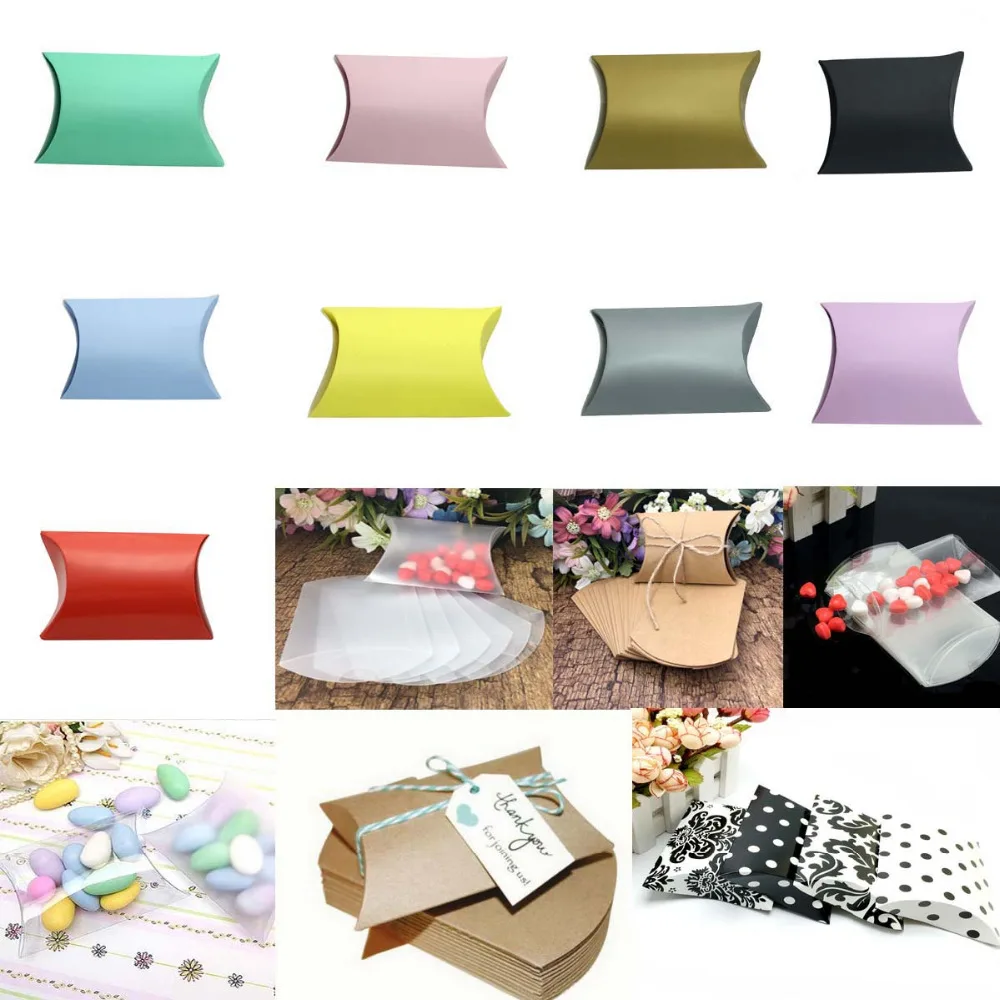50pcs/lot Pillow Shape Candy Boxes Favor Gift Holder for Wedding Party Favor Decor Paperboard PVC Brown Kraft
50pcs/lot Pillow Shape Candy Boxes Favor Gift Holder for Wedding Party Favor Decor Paperboard PVC Brown Kraft