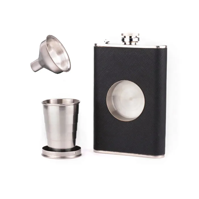Creative 8 Oz Folding Cup Stainless Steel Hip Flask Faux Leather Whiskey Wine Bottle Retro Alcohol Pocket Flagon
Creative 8 Oz Folding Cup Stainless Steel Hip Flask Faux Leather Whiskey Wine Bottle Retro Alcohol Pocket Flagon