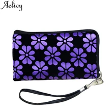 Aelicy 2019 Design damska tkanina z nadrukiem w kwiaty silnik wibracyjny do telefonu torebka luksusowa marka małe kobiece pieniądze na kartę kredytową(China)
