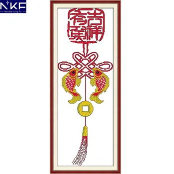 NKF Chinese Knot Cross Stitch Kits Printing for 14CT or 11 CT Count Fabric Count Fabric Cross-stitch Kit Embroidery Needlework
NKF Chinese Knot Cross Stitch Kits Printing for 14CT or 11 CT Count Fabric Count Fabric Cross-stitch Kit Embroidery Needlework