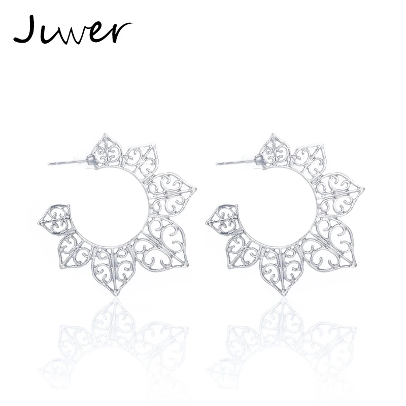 JLWER Jewelry Silver Plant Hollow Leaf Flower Shaped Hoop Earrings Creole for Women Big Open Circle Floral Leaves Loop Earrings
JLWER Jewelry Silver Plant Hollow Leaf Flower Shaped Hoop Earrings Creole for Women Big Open Circle Floral Leaves Loop Earrings