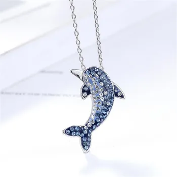 New Temperament Fashion Jewelry Cute Whale 925 Sterling Silver Sweet Dolphin Personality Crystal Pendant Necklaces N187
New Temperament Fashion Jewelry Cute Whale 925 Sterling Silver Sweet Dolphin Personality Crystal Pendant Necklaces N187