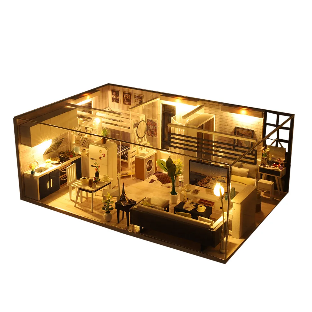 Miniature house models Wooden diy miniature house furniture led house 3D For kids Home Decorate Creative Gifts L619
Miniature house models Wooden diy miniature house furniture led house 3D For kids Home Decorate Creative Gifts L619