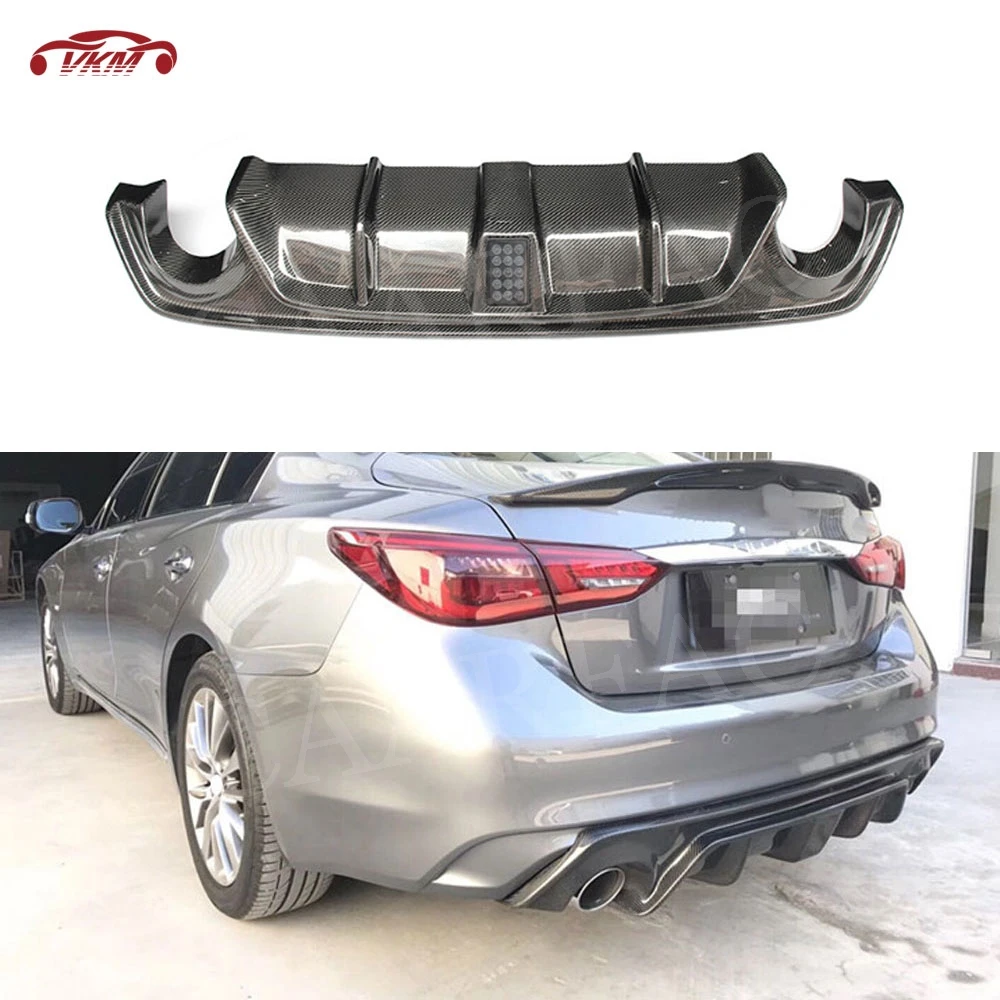 Carbon Fiber Add on Car Rear Bumper Diffuser lip Spoiler with Lamp for Infiniti Q50 Sedan 4 Door 2018 2019 Car Bumper Guard
Carbon Fiber Add on Car Rear Bumper Diffuser lip Spoiler with Lamp for Infiniti Q50 Sedan 4 Door 2018 2019 Car Bumper Guard