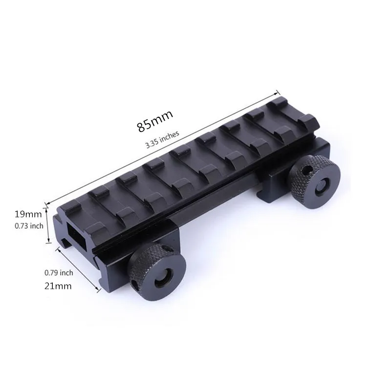 Aluminum Alloy 8-Slot Base Riser Adapter 21MM Picatinny Weaver Rail Scope Mount Rail For Laser 
Aluminum Alloy 8-Slot Base Riser Adapter 21MM Picatinny Weaver Rail Scope Mount Rail For Laser