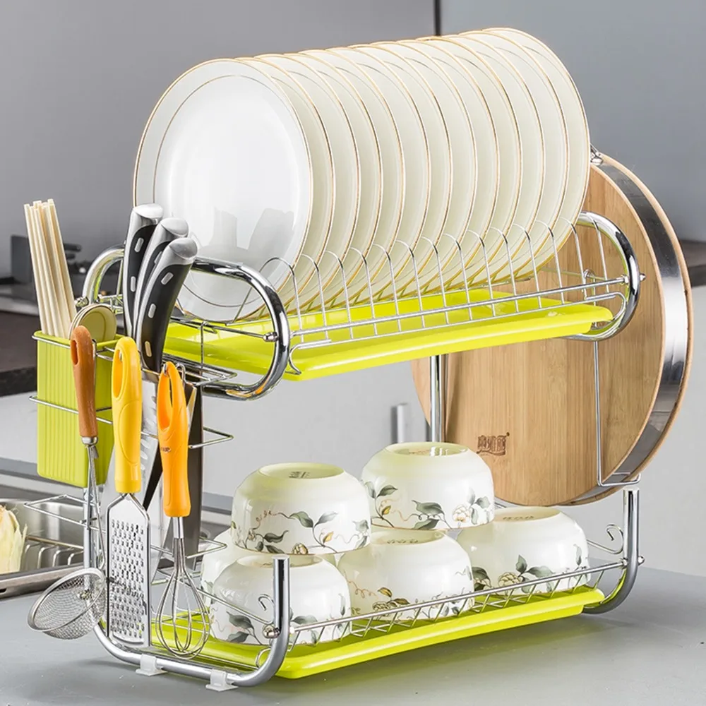 C-Shaped 2 Tier Dish Rack Holder Stainless Steel Drying Drainer Dish Cutlery Cup Rack Kitchen Organizer For Kitchen
C-Shaped 2 Tier Dish Rack Holder Stainless Steel Drying Drainer Dish Cutlery Cup Rack Kitchen Organizer For Kitchen