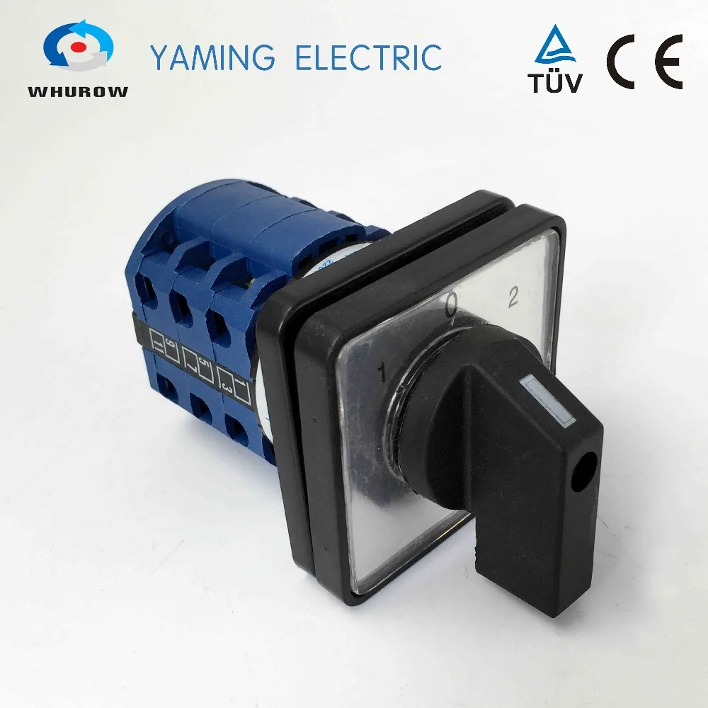 electrical changeover switch 3 position 3 phase 25A silver contact rotary cam universal switch TUV approved
electrical changeover switch 3 position 3 phase 25A silver contact rotary cam universal switch TUV approved