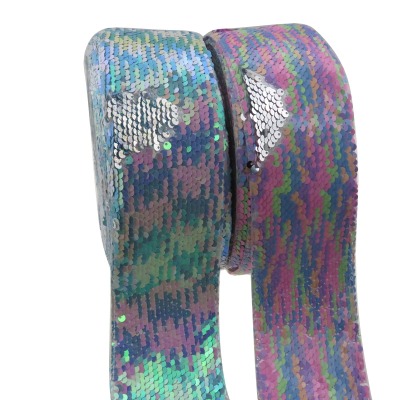 50yards 3' (75mm) Rainbow Color Reversible Shiny Sparkly Sequin Fabric ribbon for Dress DIY decoration accept customized order
50yards 3' (75mm) Rainbow Color Reversible Shiny Sparkly Sequin Fabric ribbon for Dress DIY decoration accept customized order