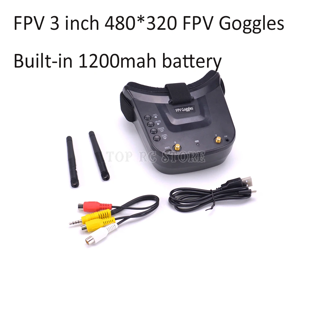 FPV 3 Inch 480*320 Display 16:9 5.8G 40CH Mini FPV Goggles Build in 3.7V 1200mAh Battery FPV System for RC Drone Models
FPV 3 Inch 480*320 Display 16:9 5.8G 40CH Mini FPV Goggles Build in 3.7V 1200mAh Battery FPV System for RC Drone Models