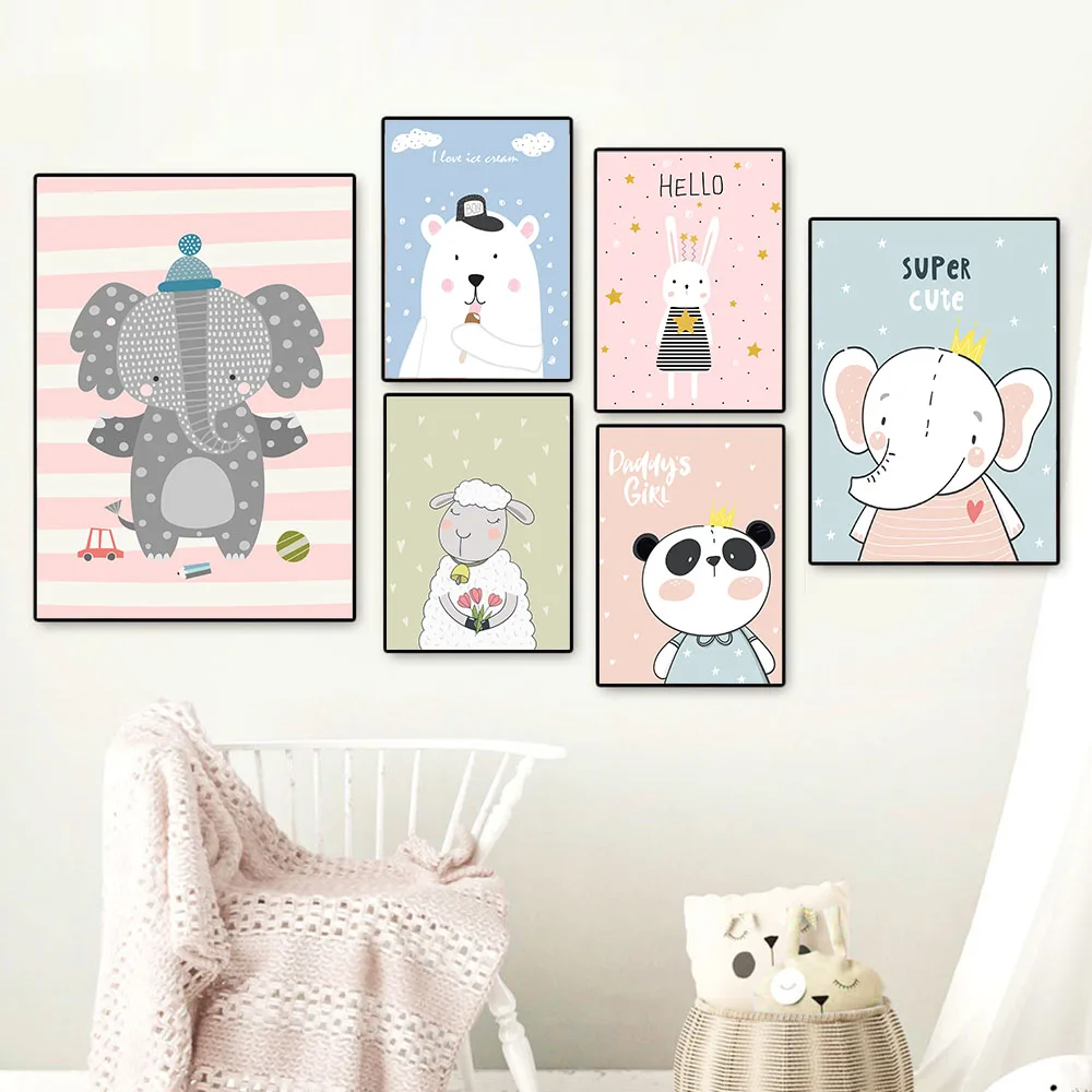 Nursery Wall Art Canvas Painting Elephant Animal Poster Nordic Posters And Prints Cartoon Rabbit Bear Baby Room Decor Unframed
Nursery Wall Art Canvas Painting Elephant Animal Poster Nordic Posters And Prints Cartoon Rabbit Bear Baby Room Decor Unframed