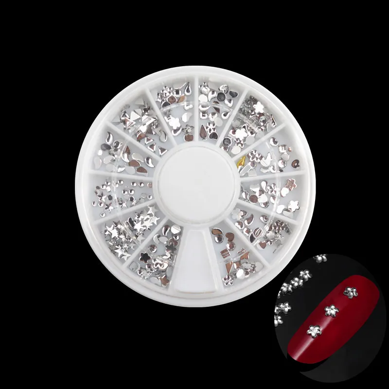 Silver Gold Rivet Nail Studs 3D Nail Art Decoration Silver Star Heart Flower Square Triangle Mixed Accessories in Wheel for DIY
Silver Gold Rivet Nail Studs 3D Nail Art Decoration Silver Star Heart Flower Square Triangle Mixed Accessories in Wheel for DIY