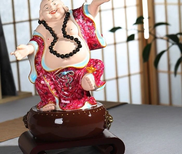 China Pottery Colored Porcelain Drum Wealth Yuanbao Happy Maitreya Buddha Statue
China Pottery Colored Porcelain Drum Wealth Yuanbao Happy Maitreya Buddha Statue