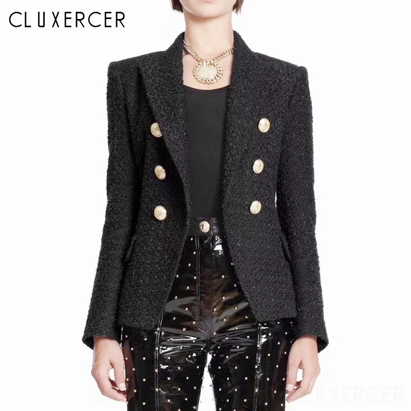 Solid Black Tweed Blazer Women 2019 Spring Autumn Double Breasted Notched Collar Tweed Suits Office Ladies Female Blazer Coat
Solid Black Tweed Blazer Women 2019 Spring Autumn Double Breasted Notched Collar Tweed Suits Office Ladies Female Blazer Coat