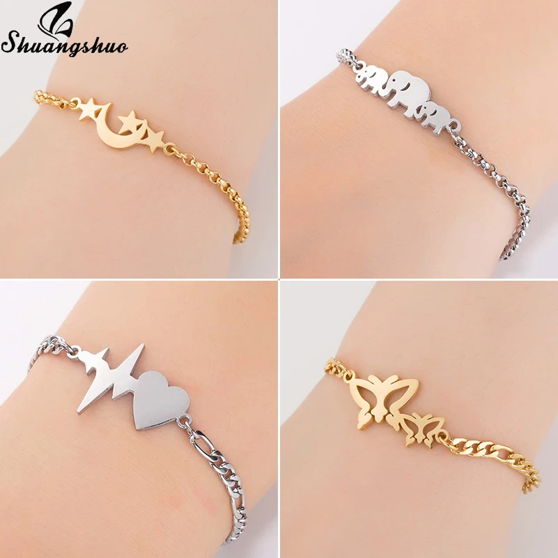 Shuangshuo Bohemia Charm Stainless Steel Moon Star Bracelets for Women Jewelry Armband Lucky Elephant Chain Bracelet Femme Gifts
Shuangshuo Bohemia Charm Stainless Steel Moon Star Bracelets for Women Jewelry Armband Lucky Elephant Chain Bracelet Femme Gifts