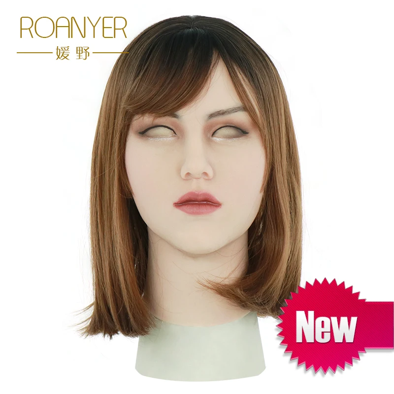 

Roanyer silicone mask artificial realistic skin may mask latex sexy cosplay for crossdresser transgender male shemale Drag Queen