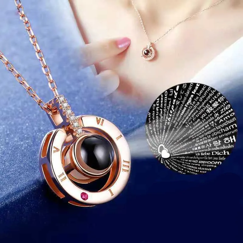 2019 New Arrival Rose Gold & Silver Projection Pendant I Love You 100 Language Necklace Romantic Love Memory Wedding Necklace
2019 New Arrival Rose Gold & Silver Projection Pendant I Love You 100 Language Necklace Romantic Love Memory Wedding Necklace