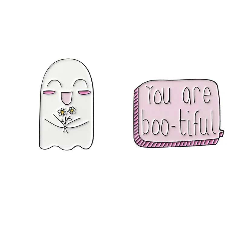 Shy Holding Flower White Ghost Metal Enamel Brooch Pink Confession YOU ARE Boo-tiful Badge Pin Romantic Trendy Couple Jewelry
Shy Holding Flower White Ghost Metal Enamel Brooch Pink Confession YOU ARE Boo-tiful Badge Pin Romantic Trendy Couple Jewelry