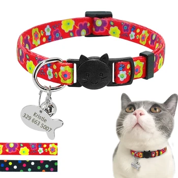 Quick Release Puppy Dog Kitten Cat Bell Collar With Personalized Pet ID Tag Small Cats Dogs Point Flower Collars Name Necklace
Quick Release Puppy Dog Kitten Cat Bell Collar With Personalized Pet ID Tag Small Cats Dogs Point Flower Collars Name Necklace