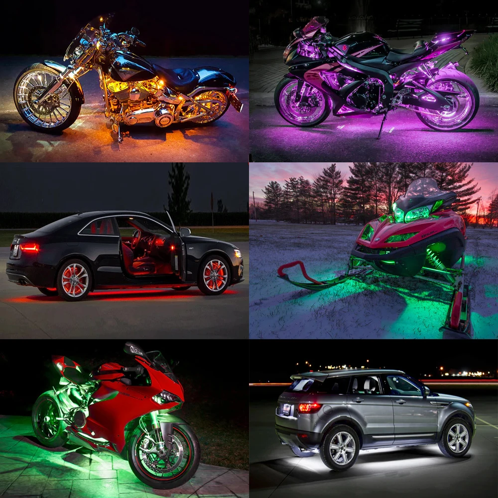 10 RGB Music Control Wireless Remote LED Car Motorcycle Light Atmosphere Lamp with Smart Brake Accent Neon Style Kit
10 RGB Music Control Wireless Remote LED Car Motorcycle Light Atmosphere Lamp with Smart Brake Accent Neon Style Kit