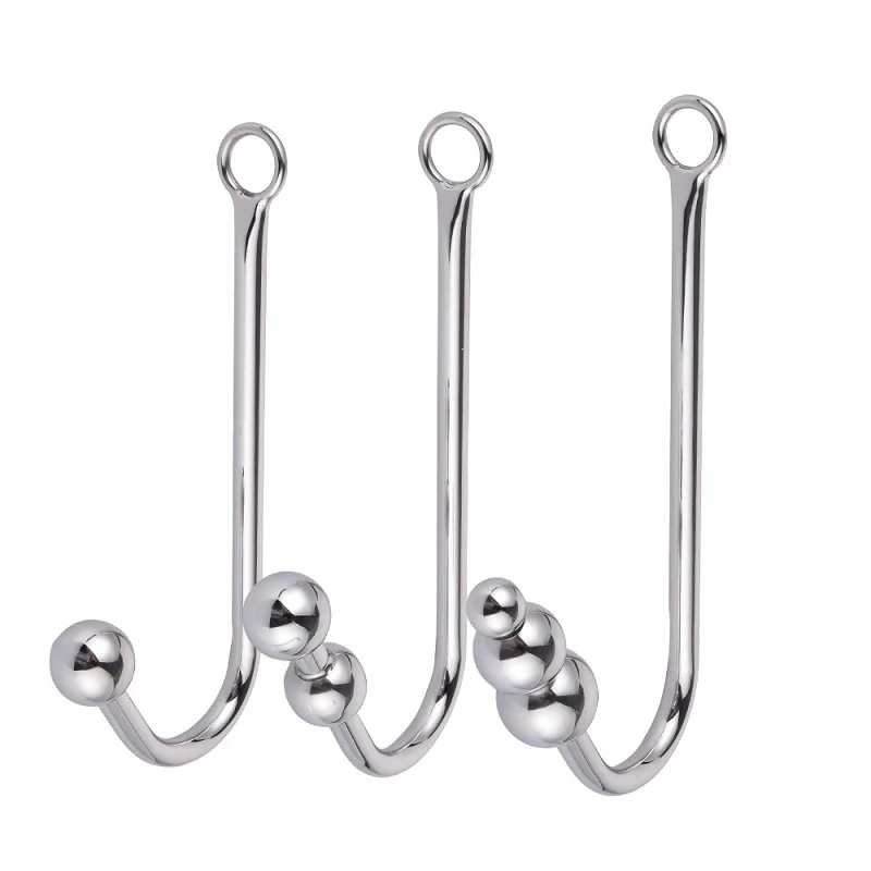 Stainless Steel Anal Hook Metal Butt Plug With Ball Anal Plug Anal Dilator Adult Bondage Slave Games For Lover Men
