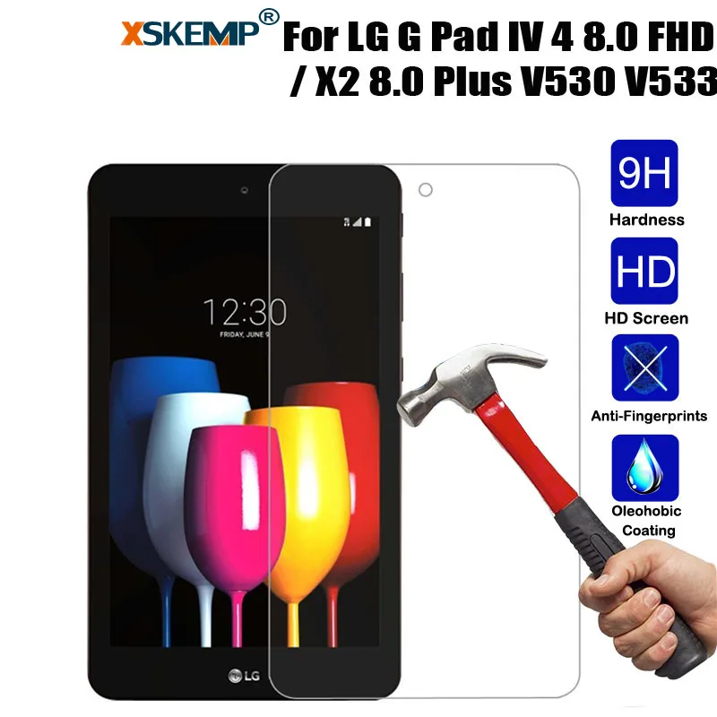 Защитная пленка для экрана из закаленного стекла XSKEMP 9H LG G Pad IV 4 8 0 FHD/X2 Plus V530 V533
