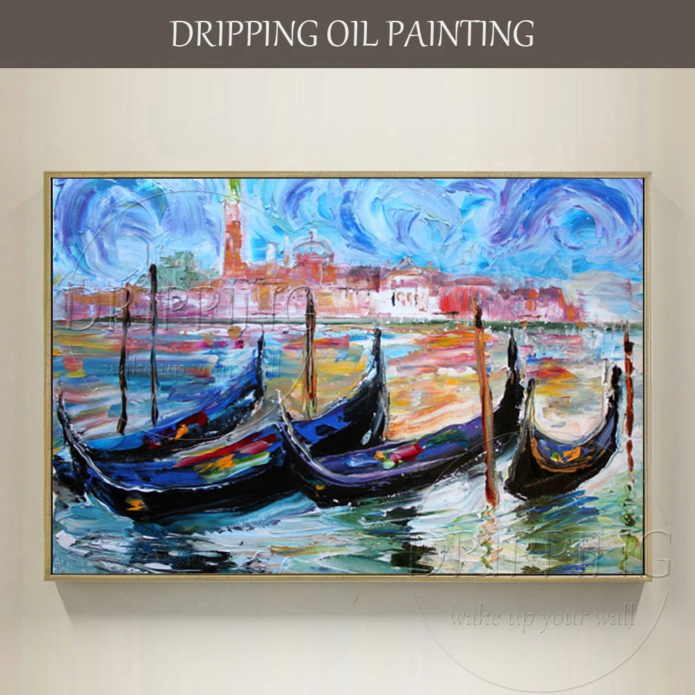Handmade Italy Ship Gondola Oil Painting for Wall Decor Abstract Italy Landscape Gondola Oil Painting for Living Room Decoration
Handmade Italy Ship Gondola Oil Painting for Wall Decor Abstract Italy Landscape Gondola Oil Painting for Living Room Decoration