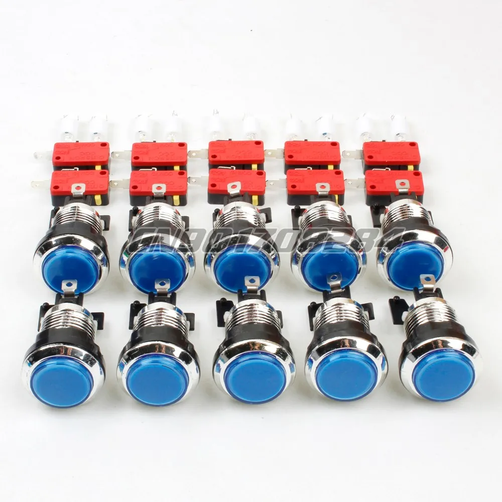 10x 30mm Chrome LED Light Illuminated Push Buttons With Micro Switch For Arcade Games Joystick Mame Jamma Blue Color
10x 30mm Chrome LED Light Illuminated Push Buttons With Micro Switch For Arcade Games Joystick Mame Jamma Blue Color