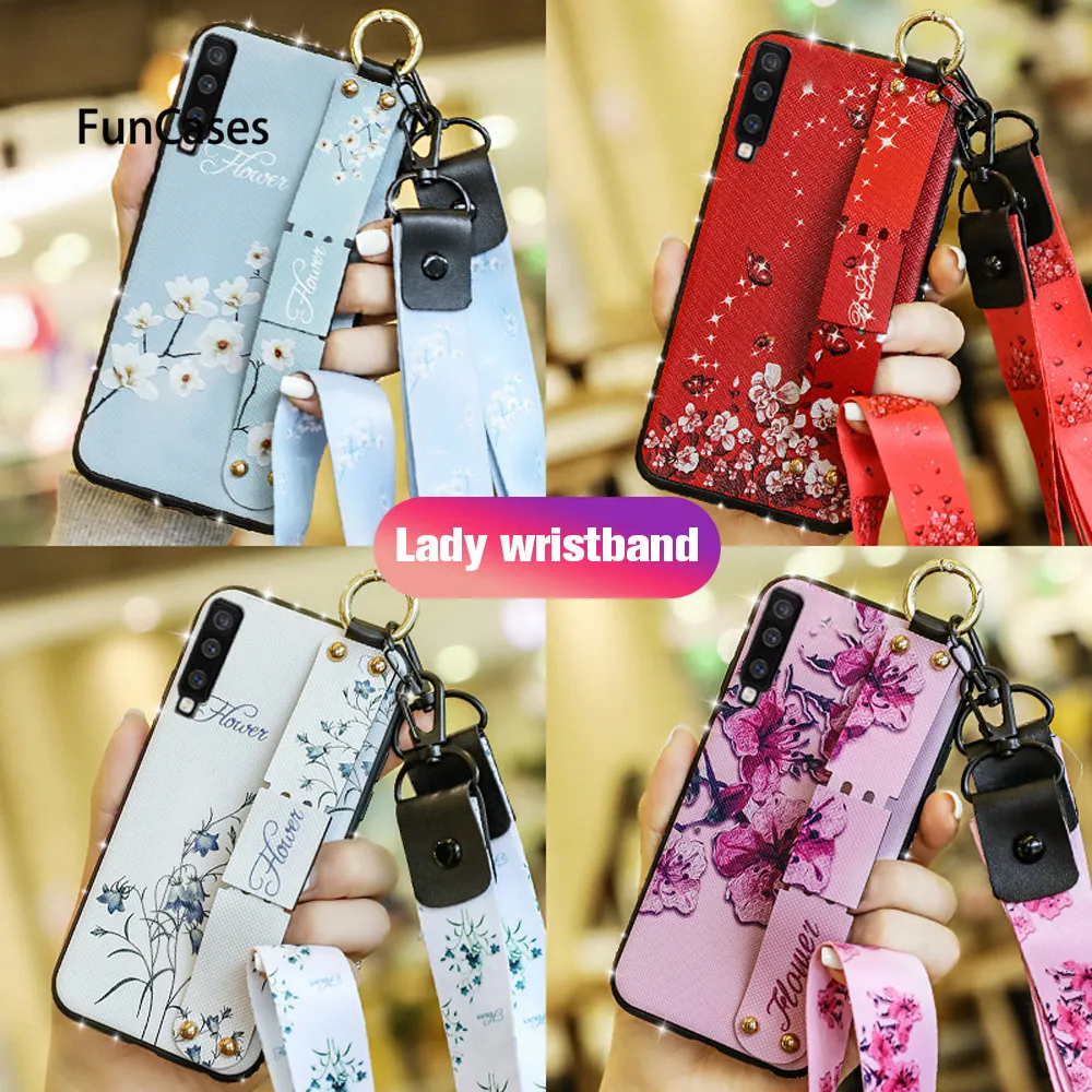 Phone Case For Samsung Galaxy A7 2018 Case Silicone Wrist Strap Holder Stand Cover For Samsung A50 A30 A10 A6 Plus A8 Star A750
Phone Case For Samsung Galaxy A7 2018 Case Silicone Wrist Strap Holder Stand Cover For Samsung A50 A30 A10 A6 Plus A8 Star A750