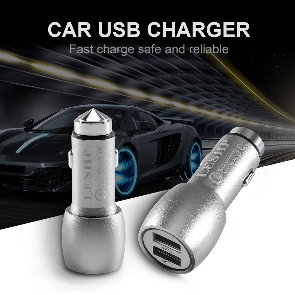 Quick Charge QC3.0 Dual USB Ports Mini Portable Lightweight Metal Shell Car Fast Charger Universal For Smart Phones
Quick Charge QC3.0 Dual USB Ports Mini Portable Lightweight Metal Shell Car Fast Charger Universal For Smart Phones