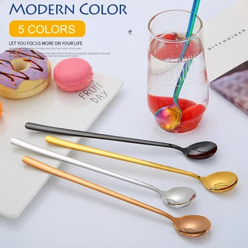 Round Head Long Handle Spoon Colorful Stainless Steel Coffee Spoon Fruit Teaspoon Dessert Scoops Kitchen Gadget Drinking Tool
Round Head Long Handle Spoon Colorful Stainless Steel Coffee Spoon Fruit Teaspoon Dessert Scoops Kitchen Gadget Drinking Tool