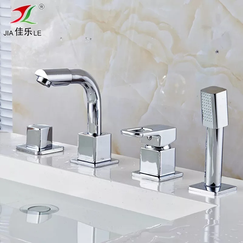 

1set Bathtub Faucet Widespread Tub Sink Mixer Taps Chrome Brass Bathroom Bath Shower Faucet with Handshower