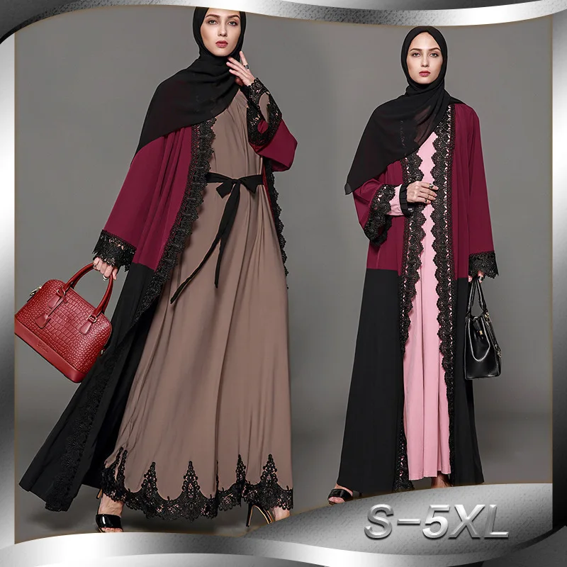 2019 Fashion Lace Women Muslim Dress Cardigan Caftan Marocain Middle East Dubai Turkey Plus Size 5XL Women Islamic Clothing
2019 Fashion Lace Women Muslim Dress Cardigan Caftan Marocain Middle East Dubai Turkey Plus Size 5XL Women Islamic Clothing