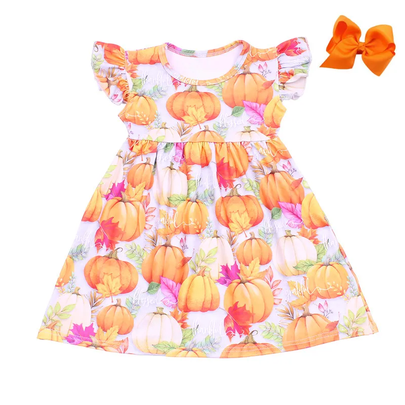 Girls Boutique Fall/Winter Halloween Dress Orange Knee Length Clothes For Kids Pumpkin Printed Toddler Milksilk Skirt With Bow
Girls Boutique Fall/Winter Halloween Dress Orange Knee Length Clothes For Kids Pumpkin Printed Toddler Milksilk Skirt With Bow
