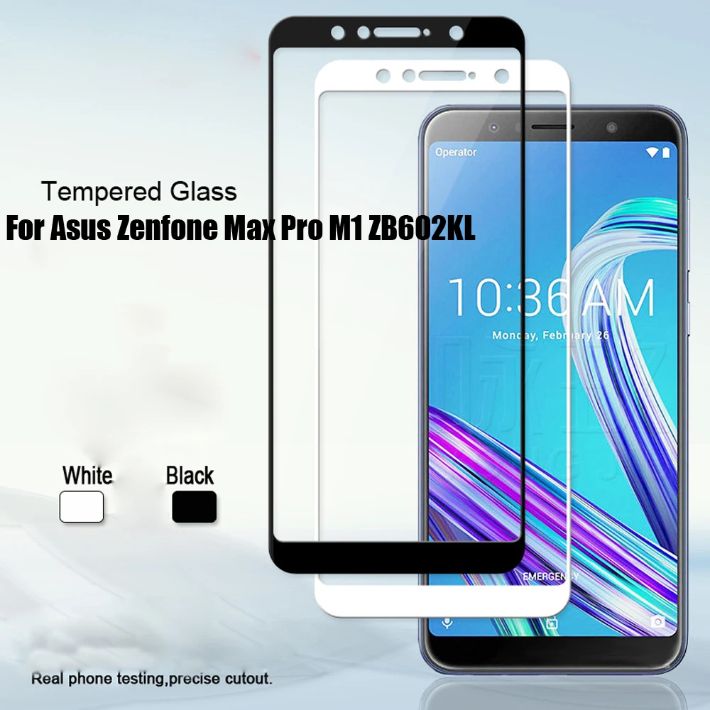 Закаленное стекло ZB602KL для Asus Zenfone Max Pro M1 X00TD полное покрытие экрана защитная