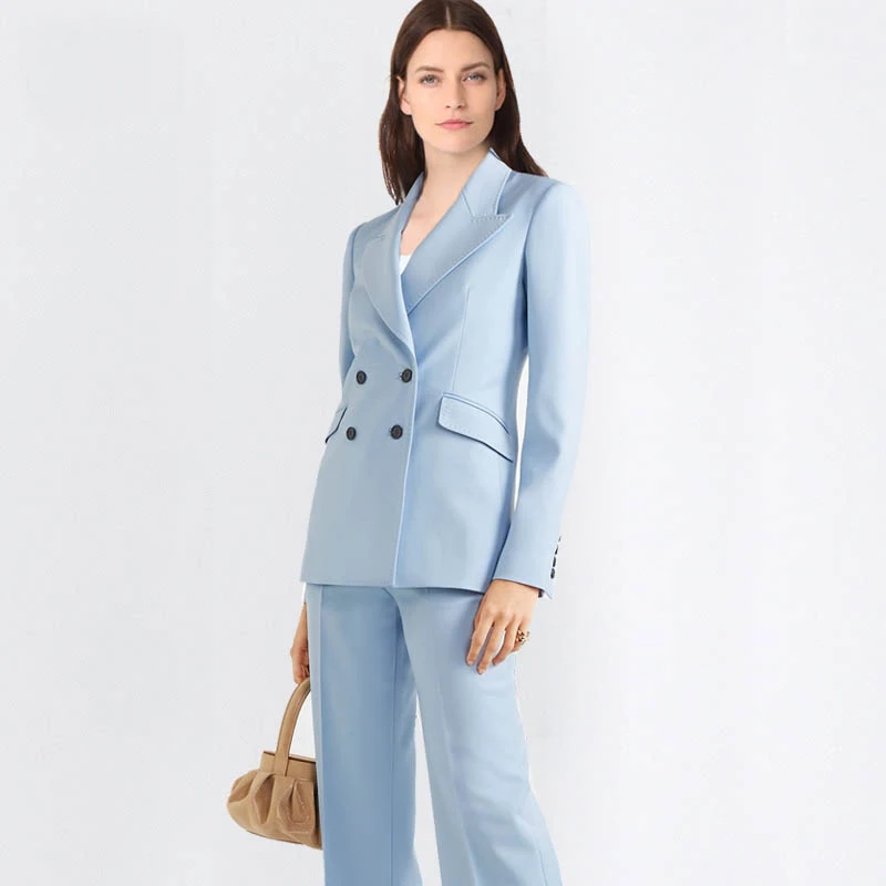 Sky Blue Plus Size Double Breasted Women's Formal Elegant Business Suits Custom Made 2 Pieces Office Lady Pantsuit Costume Femme
Sky Blue Plus Size Double Breasted Women's Formal Elegant Business Suits Custom Made 2 Pieces Office Lady Pantsuit Costume Femme
