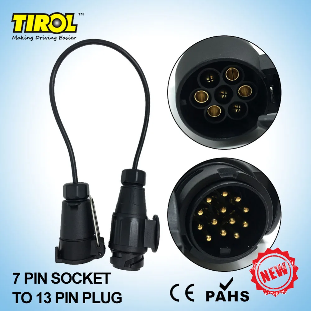 TIROL New 7 To13 Pin Trailer with Cable Adapter Wiring Connector 12V Towbar Plug &socket T22468b
TIROL New 7 To13 Pin Trailer with Cable Adapter Wiring Connector 12V Towbar Plug &socket T22468b
