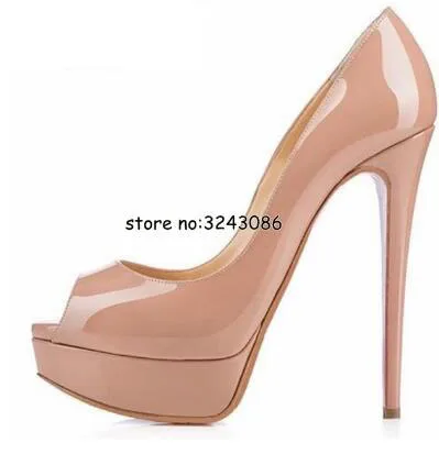 Classical Peep Toe Patent Leather Nude Color Platform Shoes Woman 14cm Heel Thin Heel Ladies Dress Shoes Sexy Stiletto High Heel
Classical Peep Toe Patent Leather Nude Color Platform Shoes Woman 14cm Heel Thin Heel Ladies Dress Shoes Sexy Stiletto High Heel