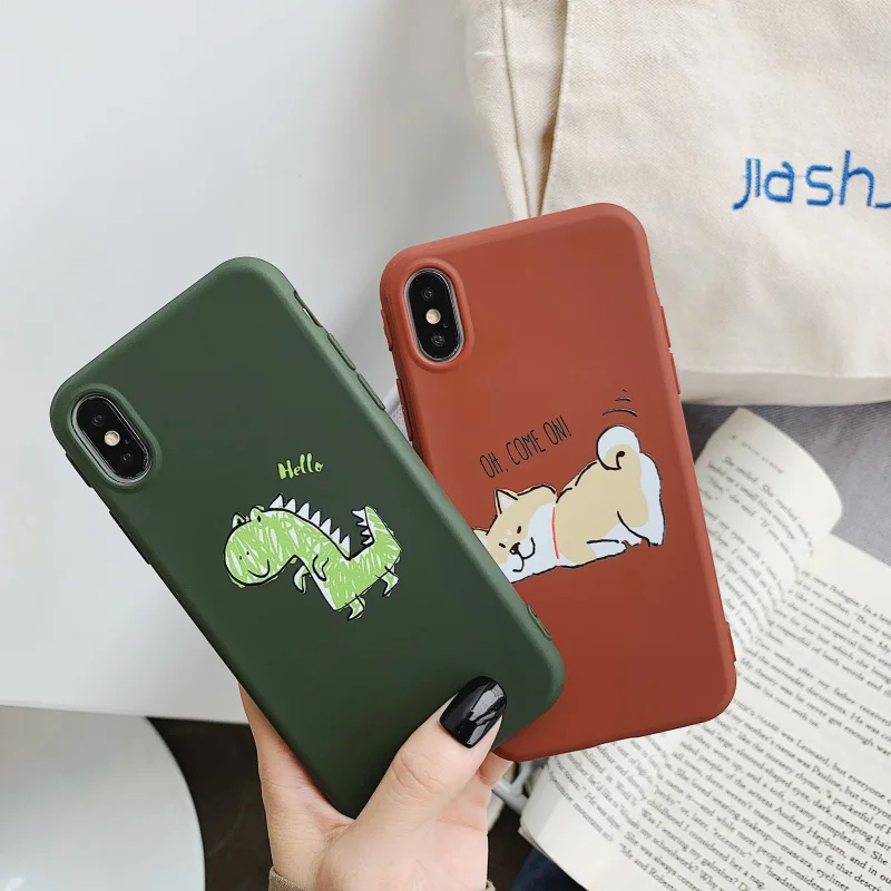 Simple cartoon dinosaur dog For iPhone11 Pro max 6S 7 plus 8 soft silicone cell phone shell For Apple XS XR MAX Case matte capa
Simple cartoon dinosaur dog For iPhone11 Pro max 6S 7 plus 8 soft silicone cell phone shell For Apple XS XR MAX Case matte capa
