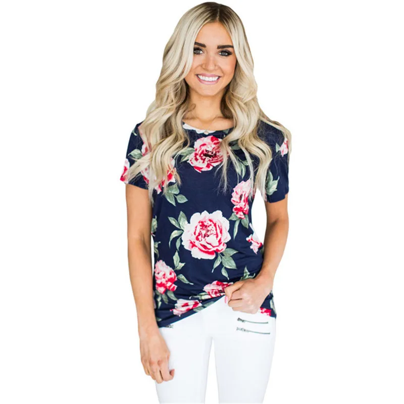 New Arrival Women Summer Casual T-shirt Floral Print Lady Short Sleeve Clothing Size S-2XL
New Arrival Women Summer Casual T-shirt Floral Print Lady Short Sleeve Clothing Size S-2XL
