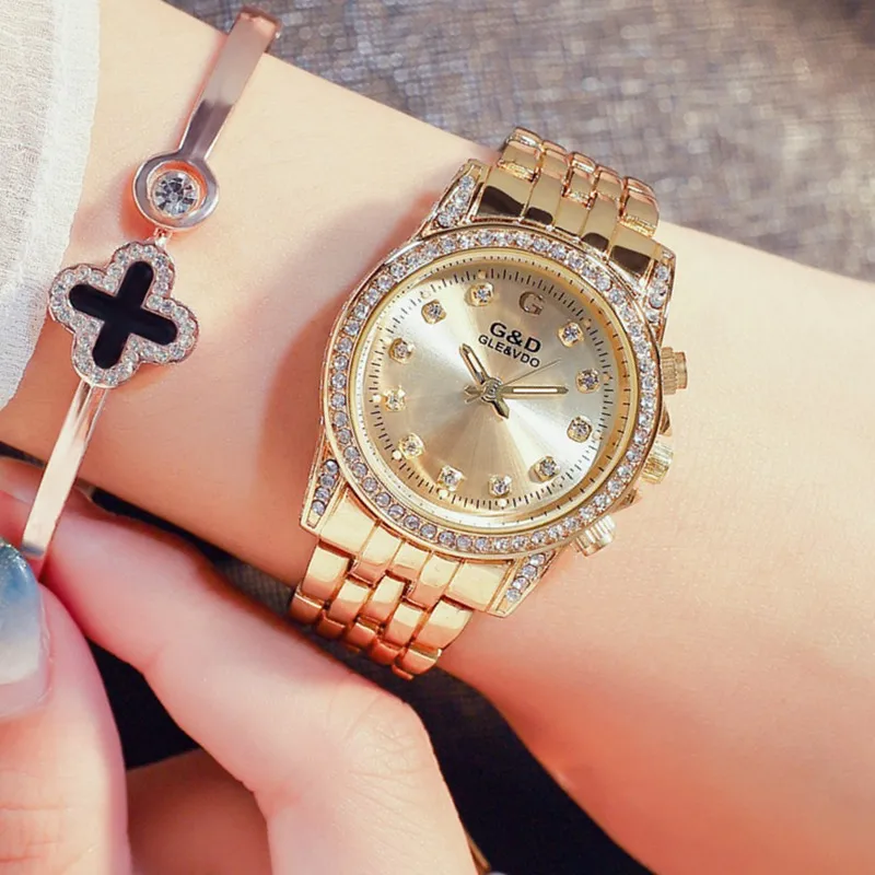 Fashion G&D Brand Women Stainless Steel Strap Quartz Wrist Watch Luxury Simple Style Designed Watches Women's Clock
Fashion G&D Brand Women Stainless Steel Strap Quartz Wrist Watch Luxury Simple Style Designed Watches Women's Clock