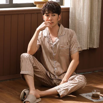 100% Pure Silk Men's Pajama Set Short Sleeve Sleepwear Nightgown L XL 2XL 3XL Pyjamas
100% Pure Silk Men's Pajama Set Short Sleeve Sleepwear Nightgown L XL 2XL 3XL Pyjamas