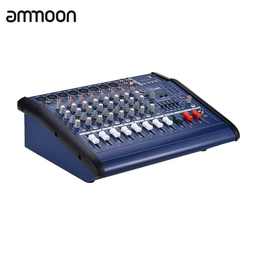 ammoon 8 Channels Powered Mixer Amplifier Digital Audio Mixing Console Amp with 48V Phantom Power USB/ SD Slot for Recording
ammoon 8 Channels Powered Mixer Amplifier Digital Audio Mixing Console Amp with 48V Phantom Power USB/ SD Slot for Recording