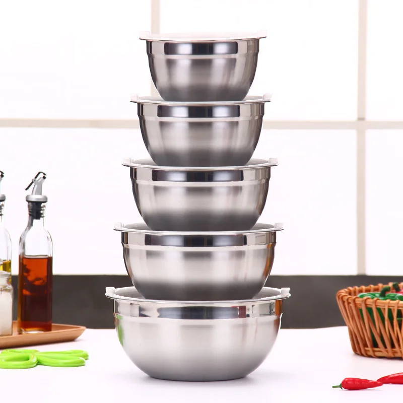 5pcs/lot Ingredients Standby Bowls Mixing Bowl Stainless Steel DIY Cake Bread Salad Mixer Kitchen Cooking Tools
5pcs/lot Ingredients Standby Bowls Mixing Bowl Stainless Steel DIY Cake Bread Salad Mixer Kitchen Cooking Tools