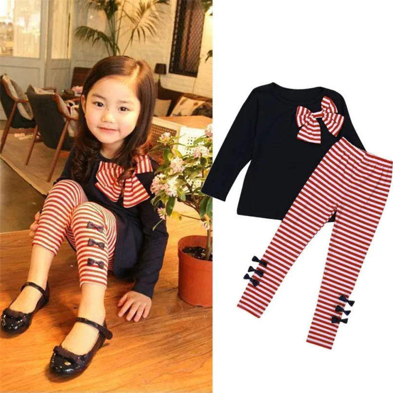 2 Colors Hot Cute 2Pcs Kids Baby Girls Clothing Long Sleeve Bowknot Dress T-Shirt+Stripe Pants Set 2017 drop shipped ST06
2 Colors Hot Cute 2Pcs Kids Baby Girls Clothing Long Sleeve Bowknot Dress T-Shirt+Stripe Pants Set 2017 drop shipped ST06