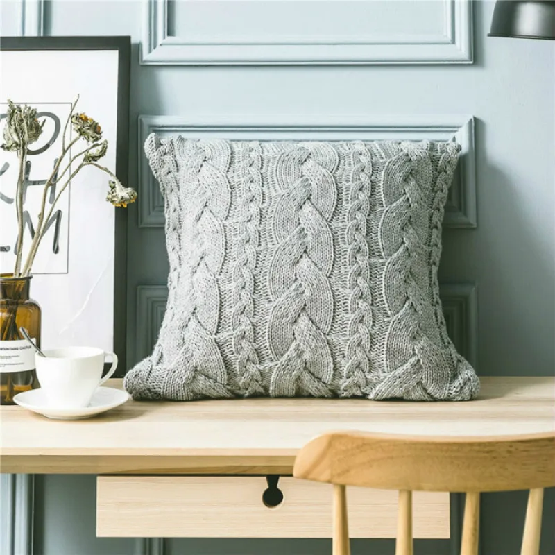 1pcs Gray Knitted Cushion for Home Sofa Bed Decoration 45x45cm Geometric Crocheted Pillow Without Core Soft Zipper Cushions
1pcs Gray Knitted Cushion for Home Sofa Bed Decoration 45x45cm Geometric Crocheted Pillow Without Core Soft Zipper Cushions
