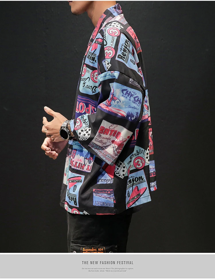 Korean Oversized Shirt Men Short Sleeve Vintage Summer Mens Shirts (34)