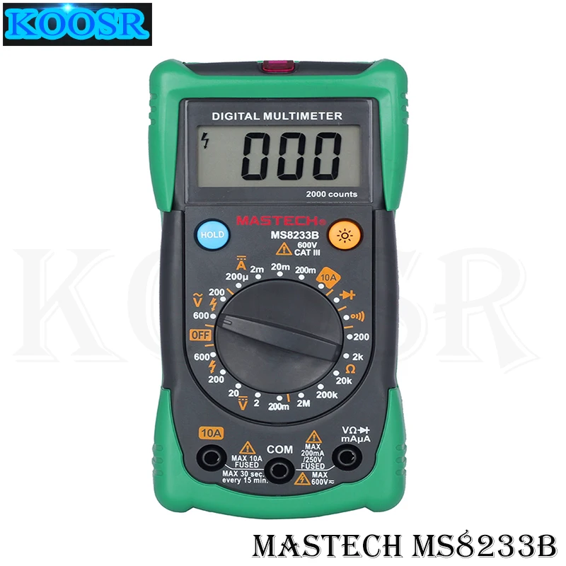 MASTECH MS8233B Professional Digital Multimeter DMM AC Voltage Meter Data Hold with Backlight Ammeter Capacitance Tester
MASTECH MS8233B Professional Digital Multimeter DMM AC Voltage Meter Data Hold with Backlight Ammeter Capacitance Tester